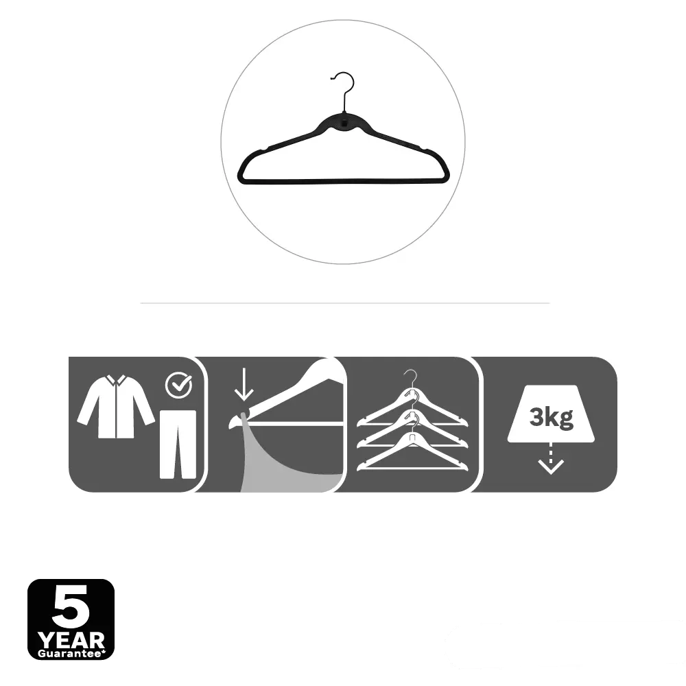 Плечики для одежды KONSENSA 45 см пластик цвет черный 4 шт Плечики пластиковые STLM-2203719 - Вид №7