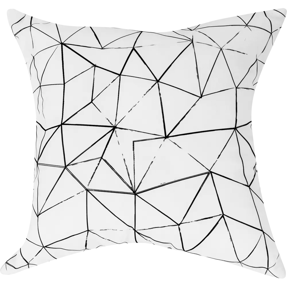 Подушка «Треугольники», 40х40 см, цвет чёрный/белый SEASONS STLM-2189612