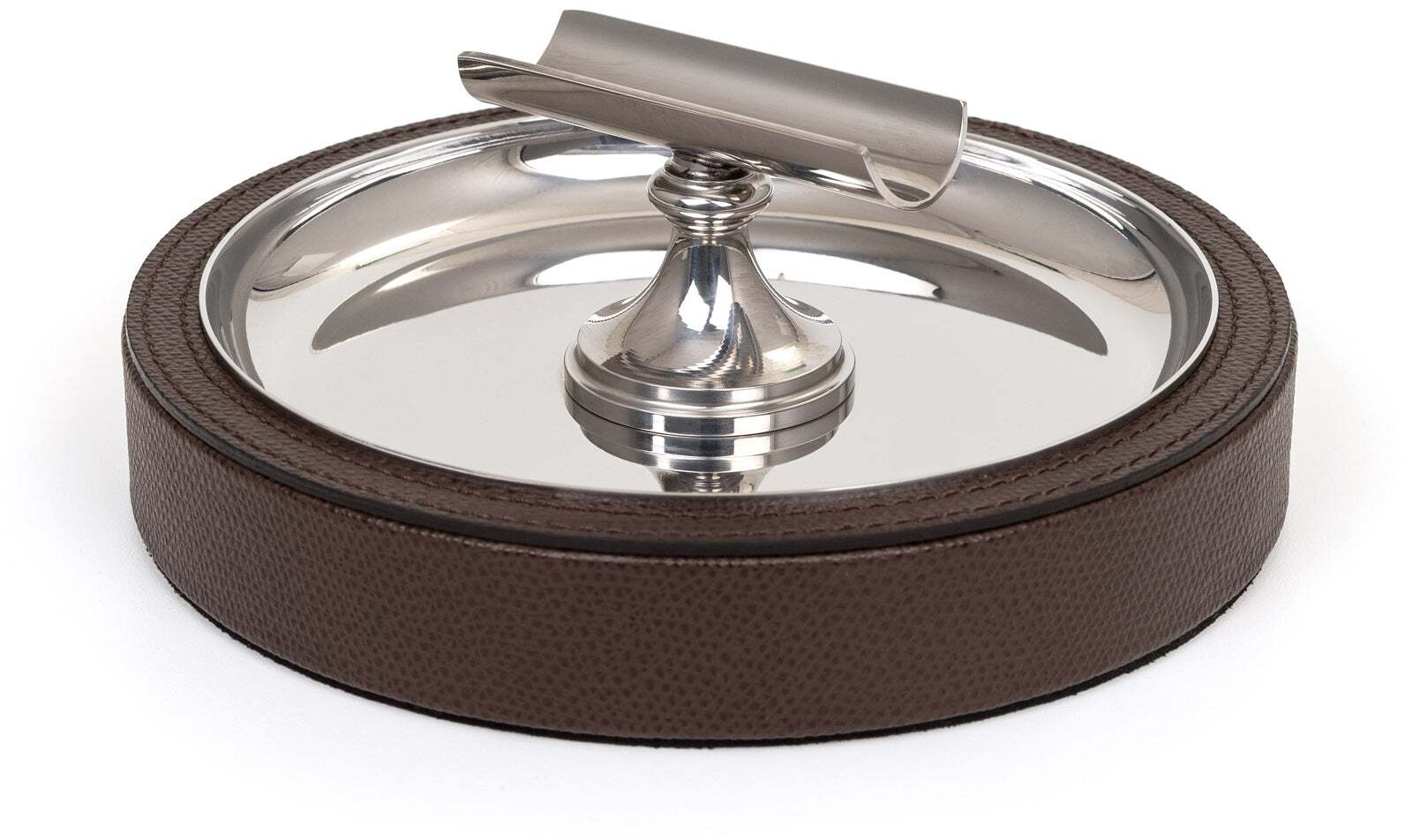 Пепельница для сигар - Ø 15,5XH6 см / зернистая кожа_петроль-синий