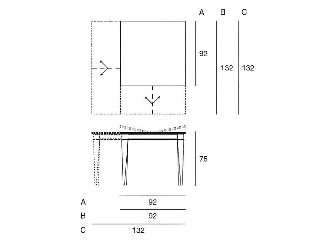 Квадратный выдвижной стол Pacini & Cappellini Plurimo ARCH-00041261 - Вид №4
