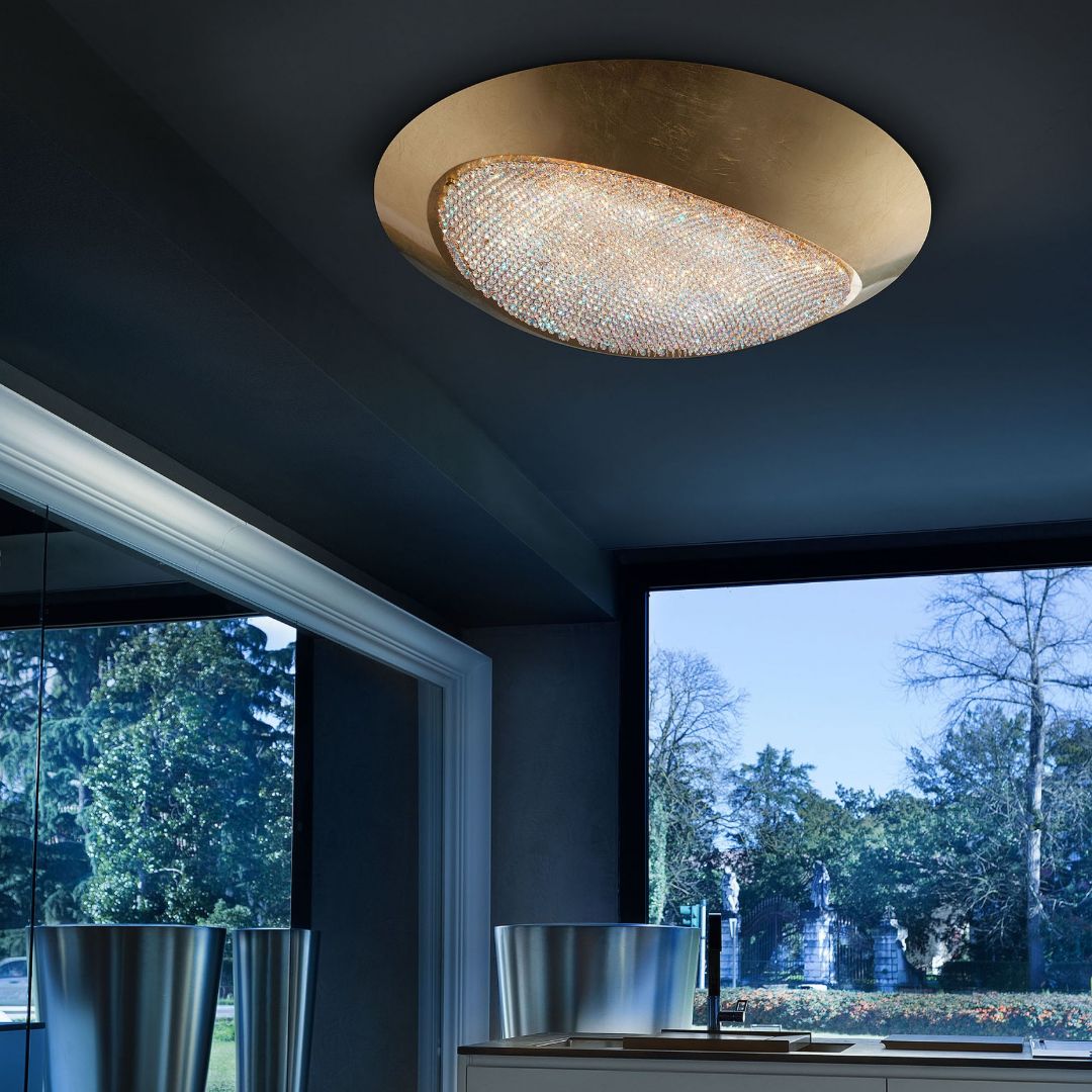 Masiero Blink Led PL60 F02 foglia arg./Swarowski потолочный 117233 - Вид №1