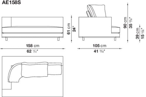 Тканевый диван с полуостровом Maxalto ARBITER ARCH-00062806 - Вид №5