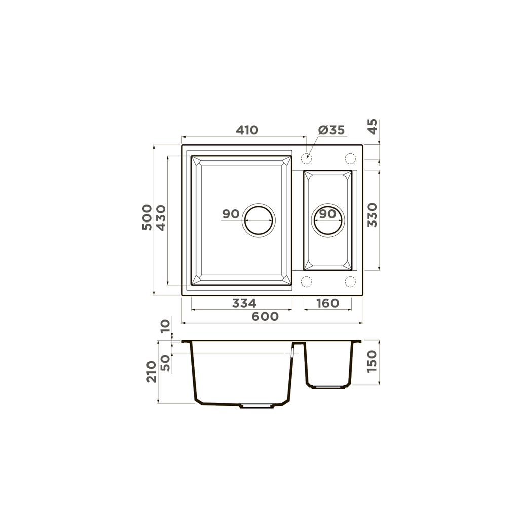 Кухонная мойка Sakaime 60-2 BE OMOIKIRI 4993909 - Вид №4