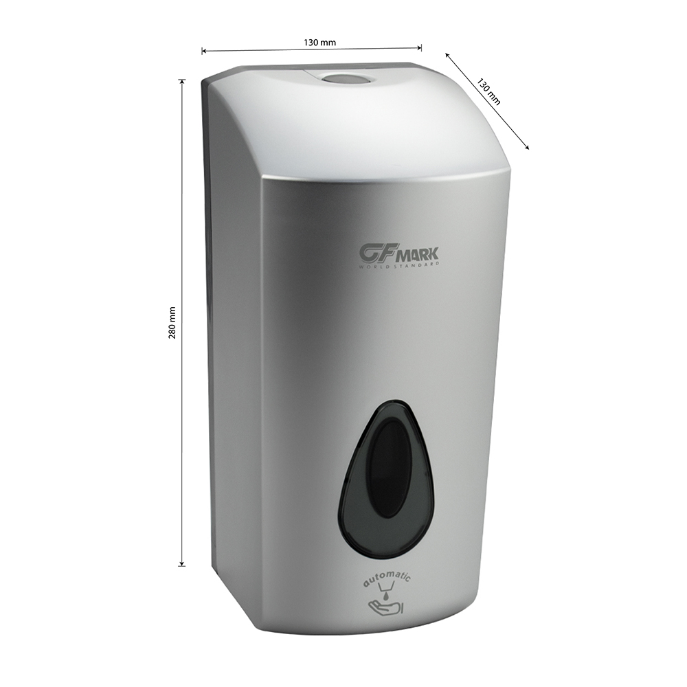 GFmark - Дозатор СЕНСОРНЫЙ, ПЕНА, пластик АБС, СЕРЫЙ, большой, с глазком - капля, 1000 мл,, код: 6397  - Вид №8