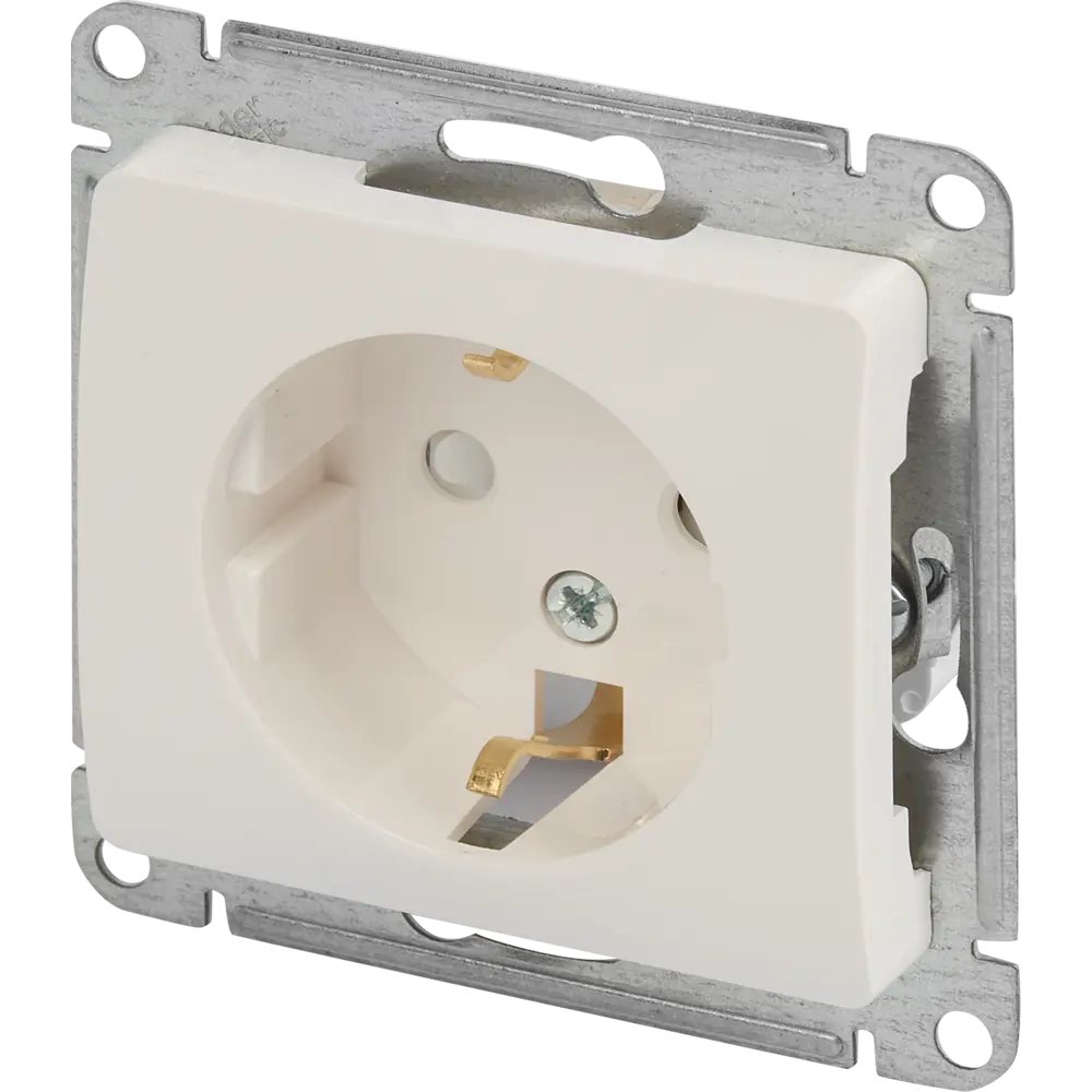 84693617 Розетка встраиваемая Schneider Electric Glossa с заземлением со шторками цвет молочный STLM-1114940 - Вид №1