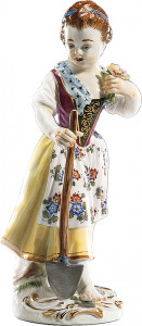 93314 Meissen Фигурка 15,5см "Девочка с лопатой" (И.-И.Кэндлер,1740г.) (пара к 60318) Фарфор