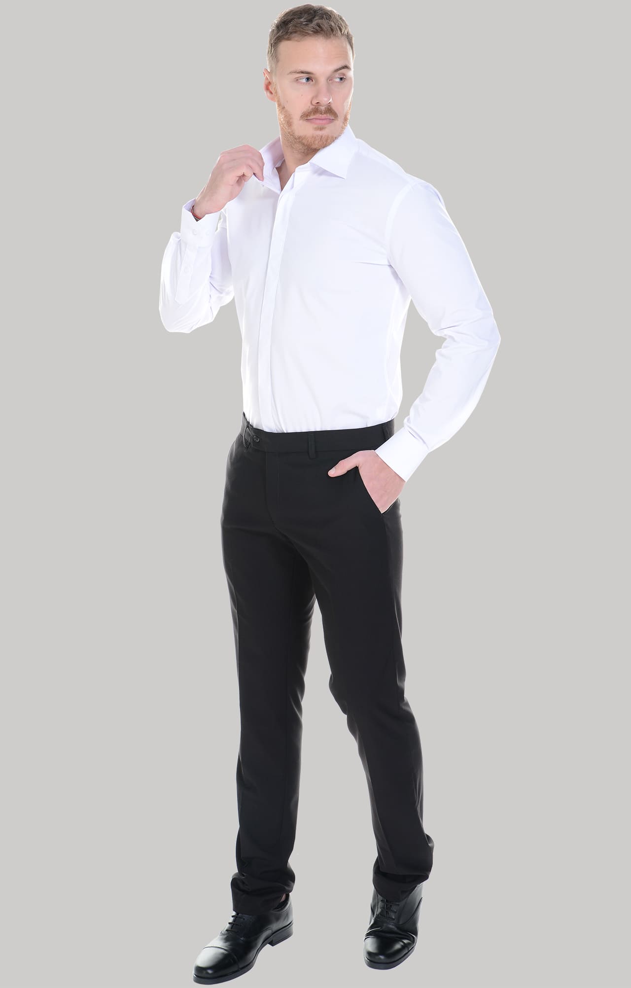 62458 Рубашка мужская  white El-Risto  Корпоративная одежда  размер 38/170-176  - Вид №19