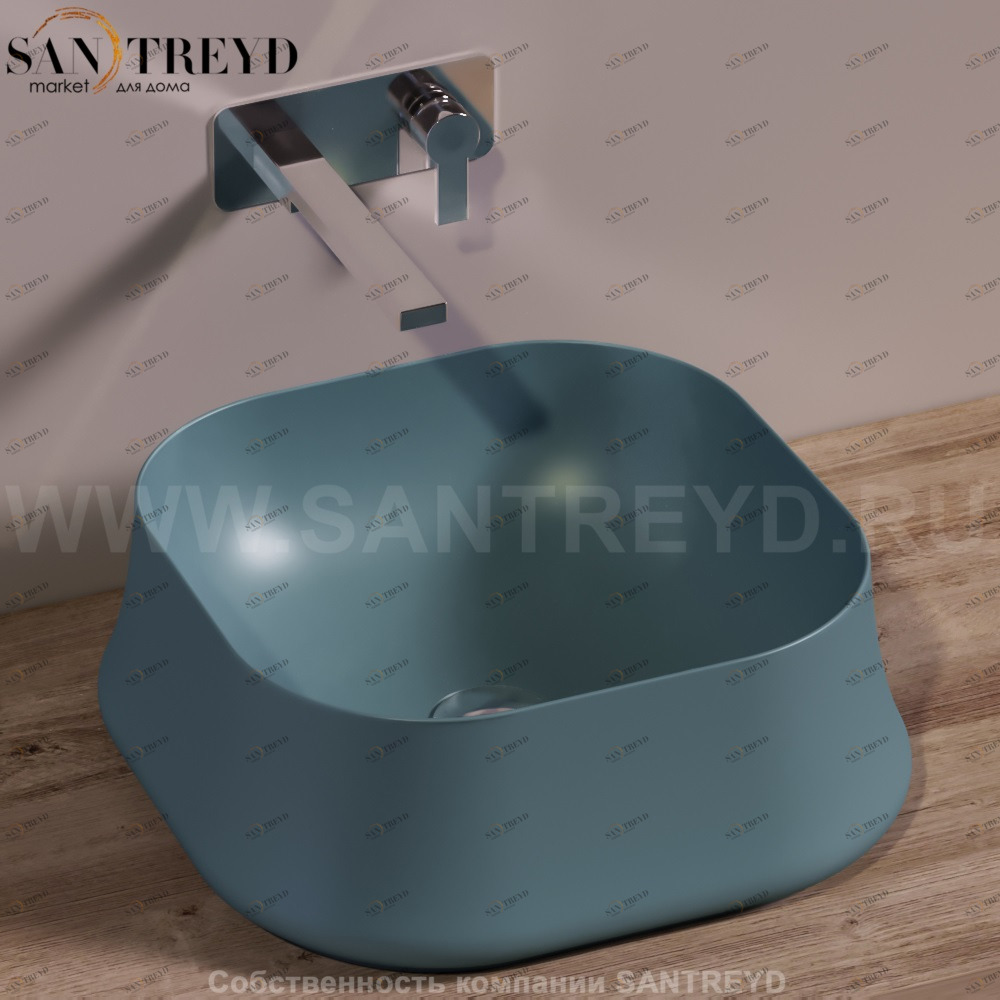 SH06NAVYMATT Накладная раковина на столешницу  квадратная Simas Sharp