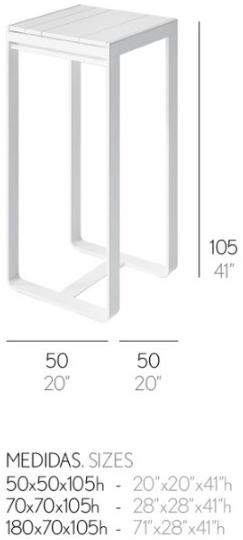 GANDIABLASCO Садовый стол из термо-лакированного алюминия Flat sun-id-1469300 - Вид №3