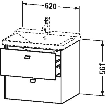 BR412004343 Brioso Тумбочка подвесная Базальт матовый, декор Duravit - Вид №1