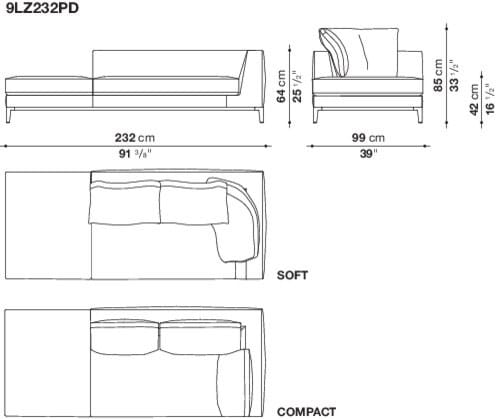 Угловой диван из ткани Maxalto Lucrezia Soft ARCH-00062457 - Вид №34