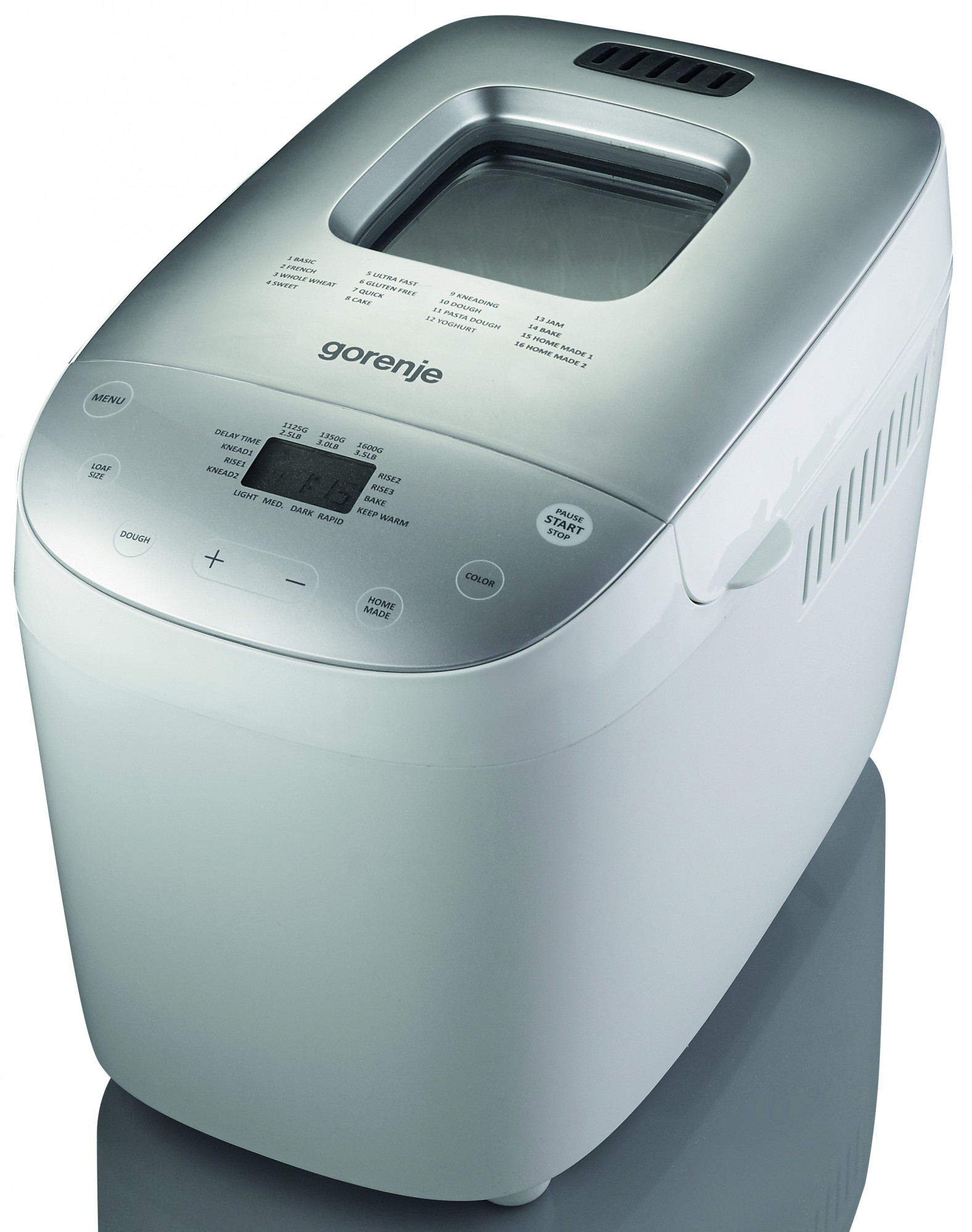 BM1600WG Хлебопечь / 16 прогр., макс.вес выпечки 1600 г, 800 вт, белый Gorenje Santreyd 