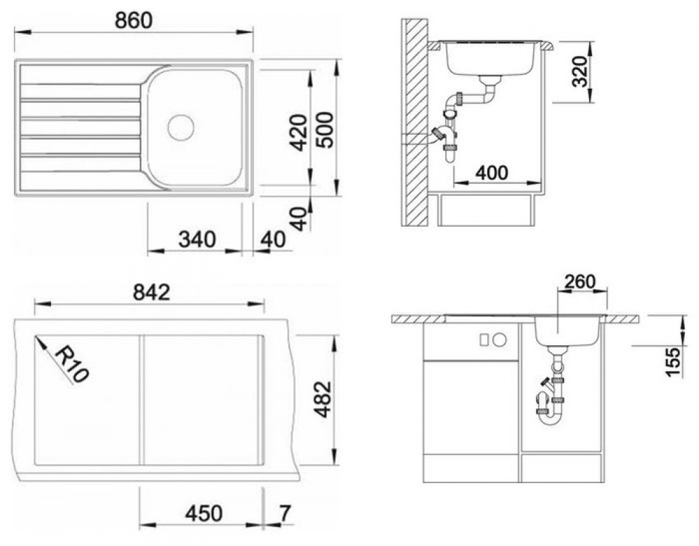 514786 Кухонная мойка Blanco Livit 45 S Salto полированная  Blanco Livit - Вид №4