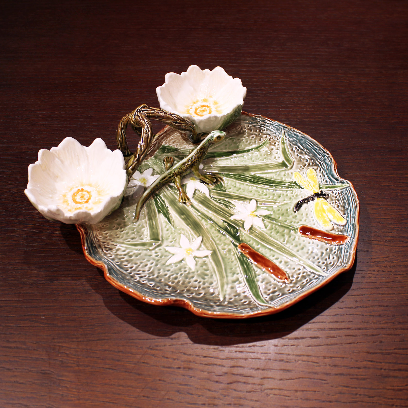 Блюдо для закусок (с двумя кувшинками) Синий PROVANSFAIENCE sun-id-994728 - Вид №11