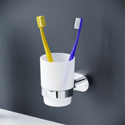 A7434300 L Стеклянный стакан с настенным держателем хром AM.PM Sense