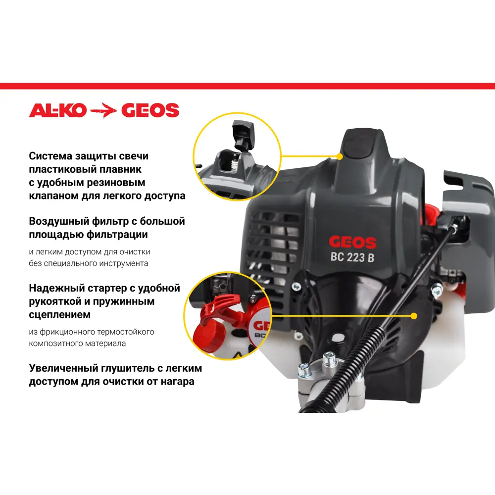 Мотокоса бензиновая Geos BC 223 B II 1 л.с STLM-2096283 - Вид №5