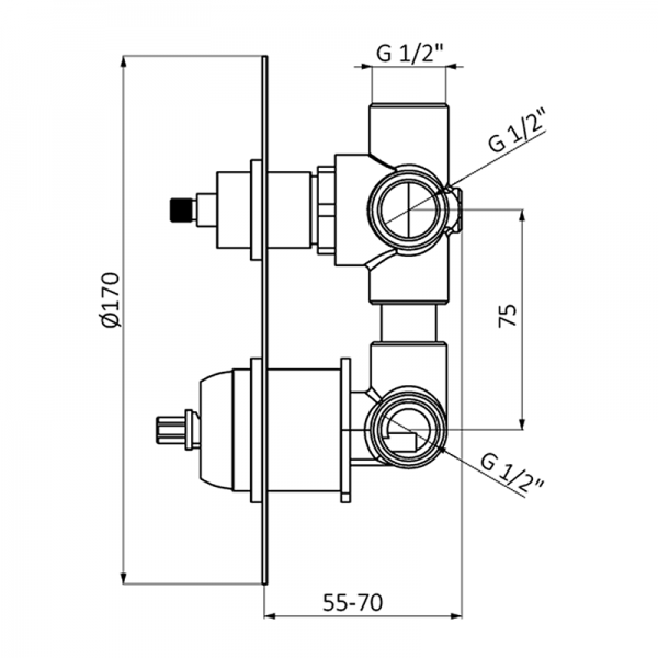 47135471 PREMIUM Белый Встроенный смеситель с переключателем Белый GRB MIXERS Time - Вид №1