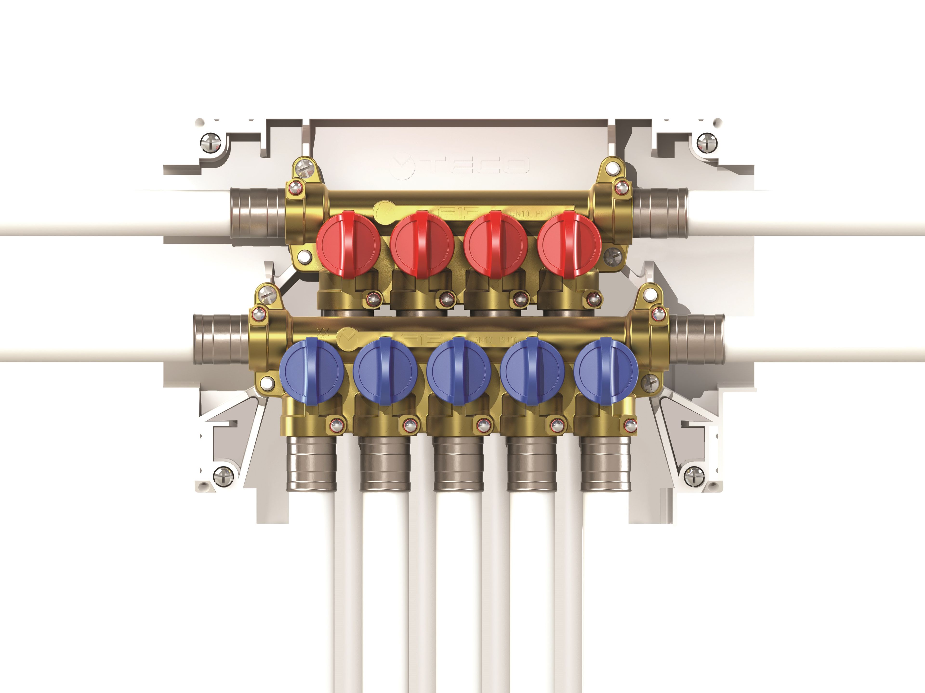 4 + 3 и 5 + 4 выхода утопленный мульти-перехват санитарный коллектор комплект TECO K4 ARCH-00118506 - Вид №1