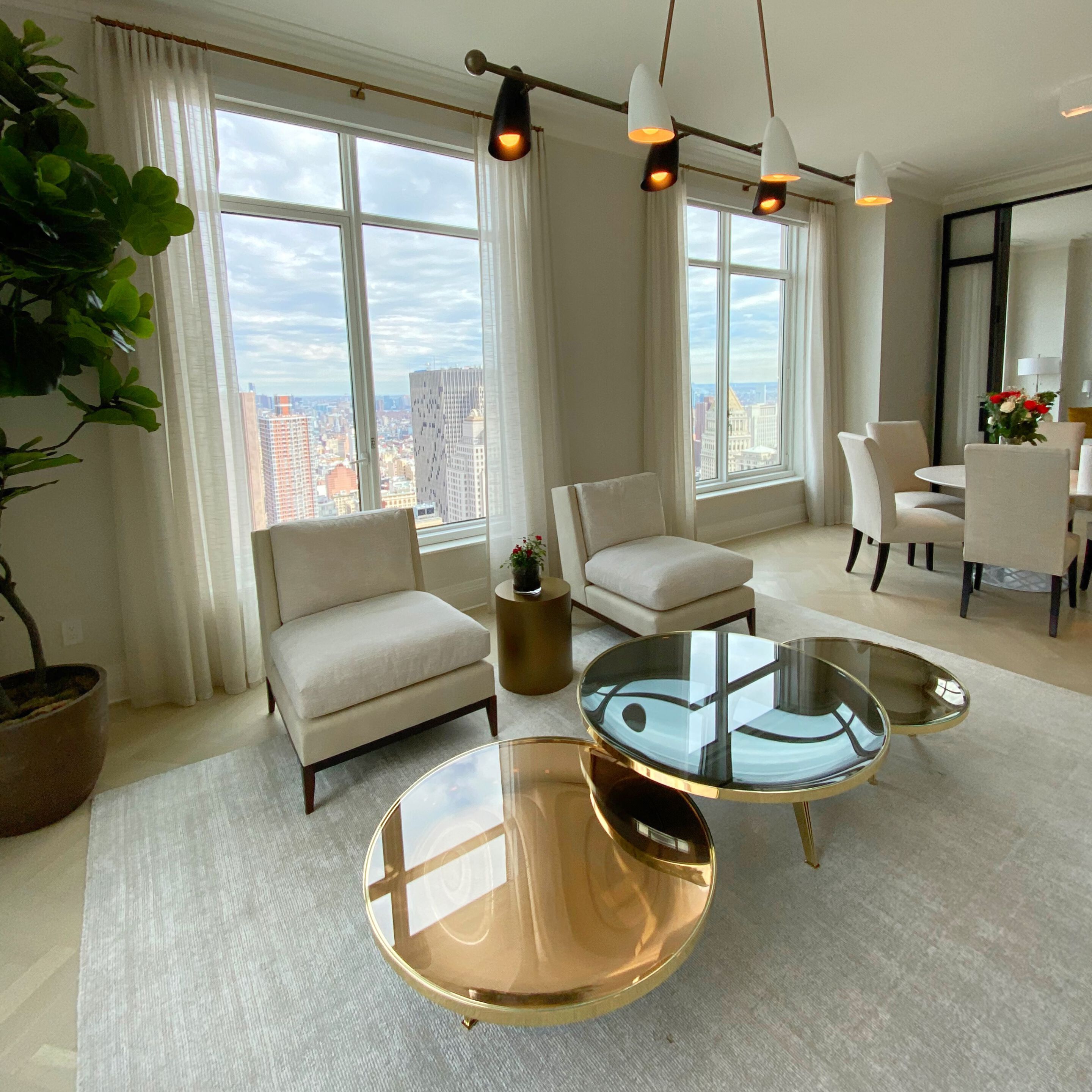 Стеклянный круглый низкий журнальный столик GASPARE ASARO RIFLESSO SET ARCH-00127550 - Вид №4