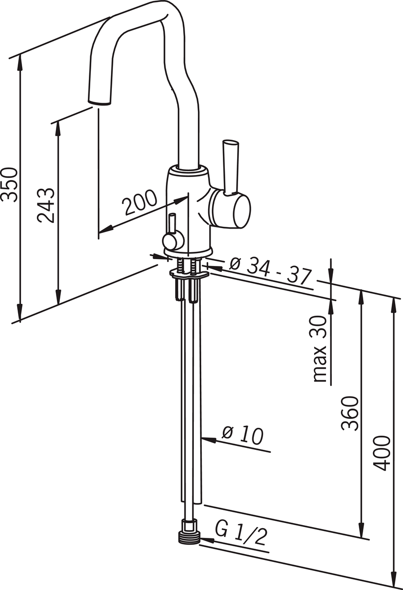 Oras 8535 Смеситель для кухни с клапаном 8535 LA CUCINA ALESSI Хром  - Вид №4