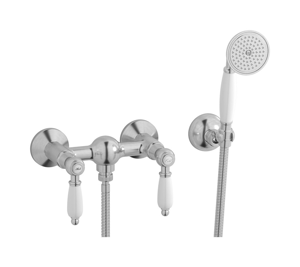 Встроенный смеситель для душа в комплекте с душевым гарнитуром. WE ARE IB hl350ss_2 Brushed Nickel Hermes