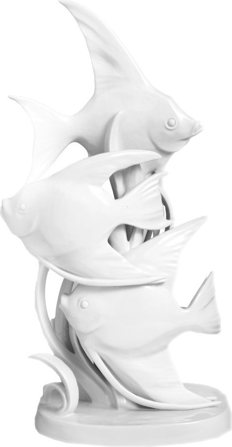 10558848 Meissen Фигурка 29см "Рыбки-скалярии" (Вилли Мюнх-Ке, 1924-1938г.) Фарфор 