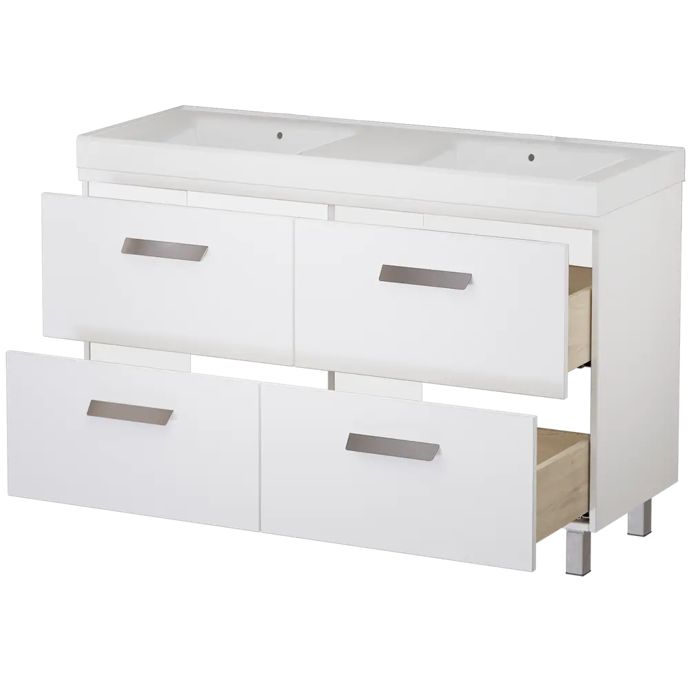 Тумба под раковину напольная Hilton 125 см цвет белый VIGO STLM-2039488 - Вид №2