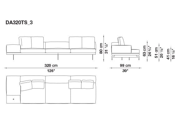 3-местный тканевый диван с полуостровом B&B Italia док ARCH-00061121 - Вид №124
