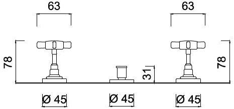 Rubinetteria Giulini Смеситель для биде с 3 отверстиями G5 F7913a - Вид №1