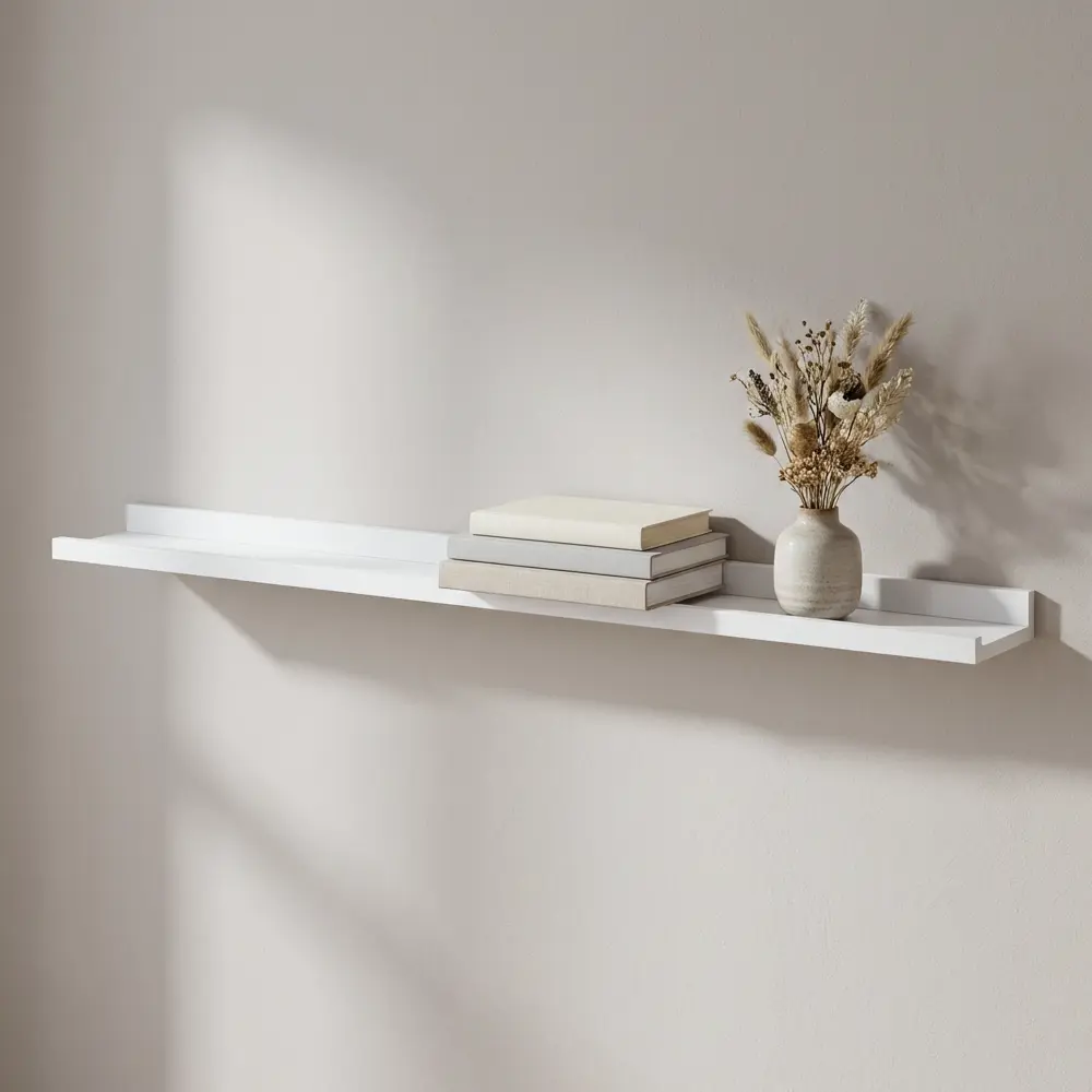 Настенная полка KONSENSA 100x10см со скрытым креплением МДФ цвет белый STLM-2188810