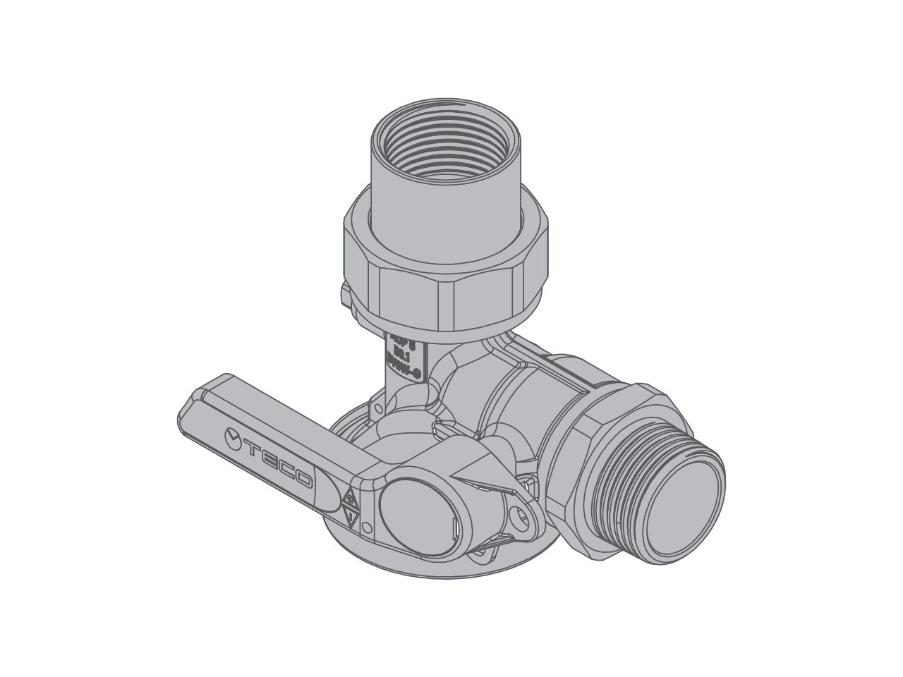 Прямые однотрубные клапаны газового счетчика и запираемый блок 90° с резьбой TECO G6 ARCH-00109332 - Вид №1