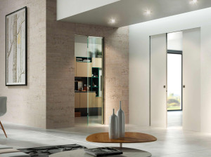 Деревянные стены заподлицо двери