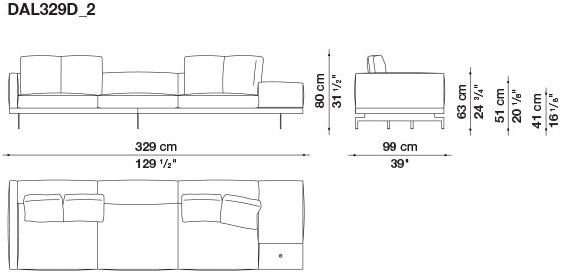 B&B Italia 3-х местный тканевый диван Dock sun-id-1376507 - Вид №65