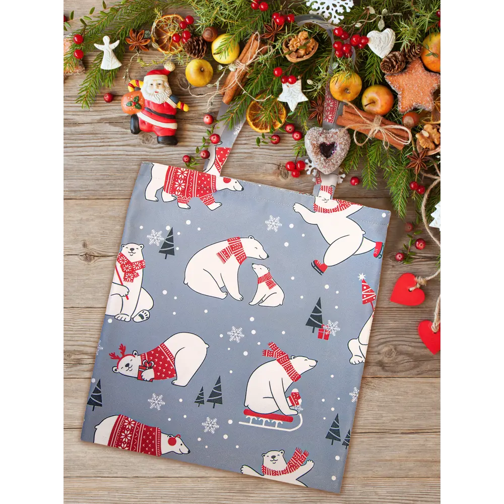 Сумка шоппер Белые Медведи 40x45 см SEASONS STLM-2025157 - Вид №2