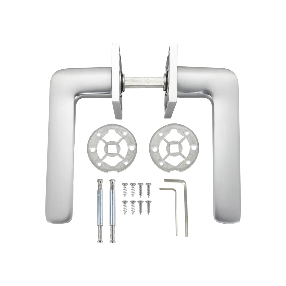 Дверная ручка на розетке KREAFORTA Акация без запирания цвет хром STLM-2200269 - Вид №1