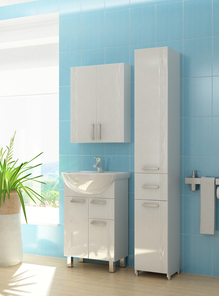 Пенал Atlantic с бельевой корзиной300⨉300⨉1920 мм белый Santreyd sun-id-665293 - Вид №1