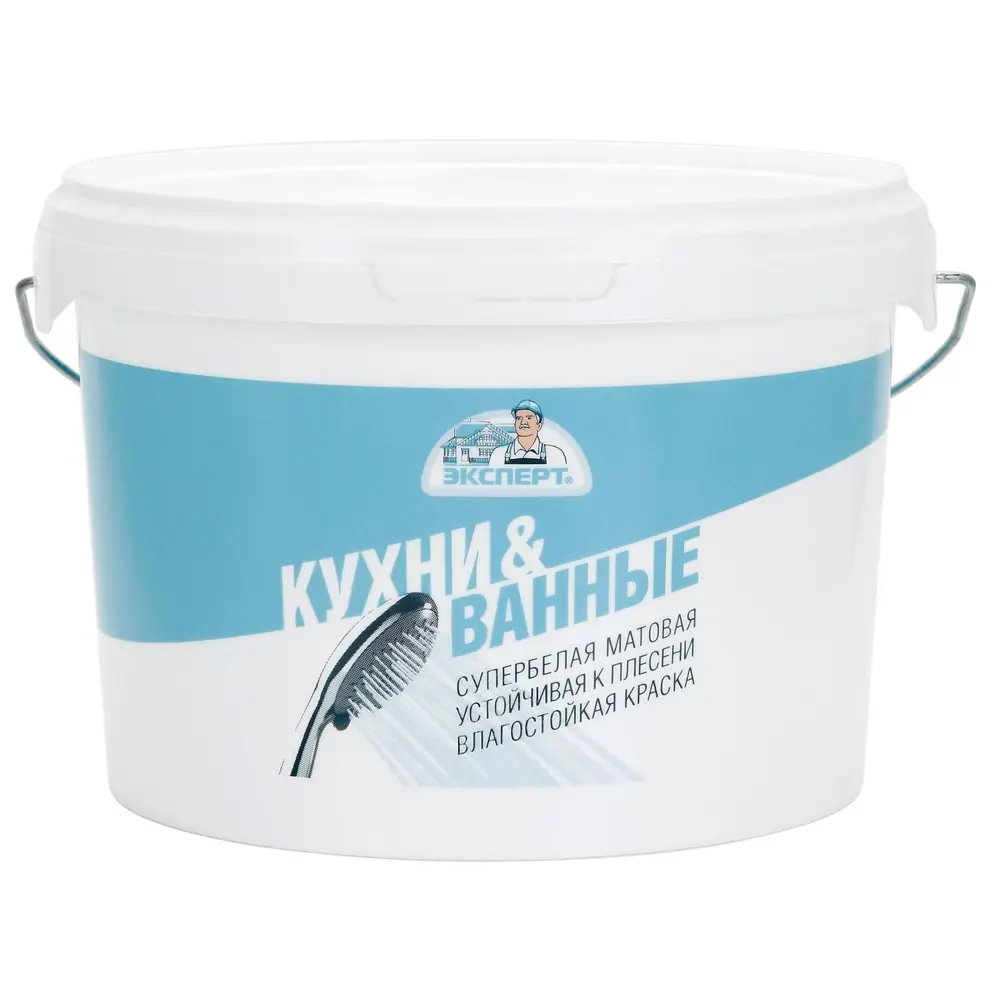 Краска для кухонь и ванных комнат Эксперт матовая цвет белый база А 2.5 л STLM-2092660