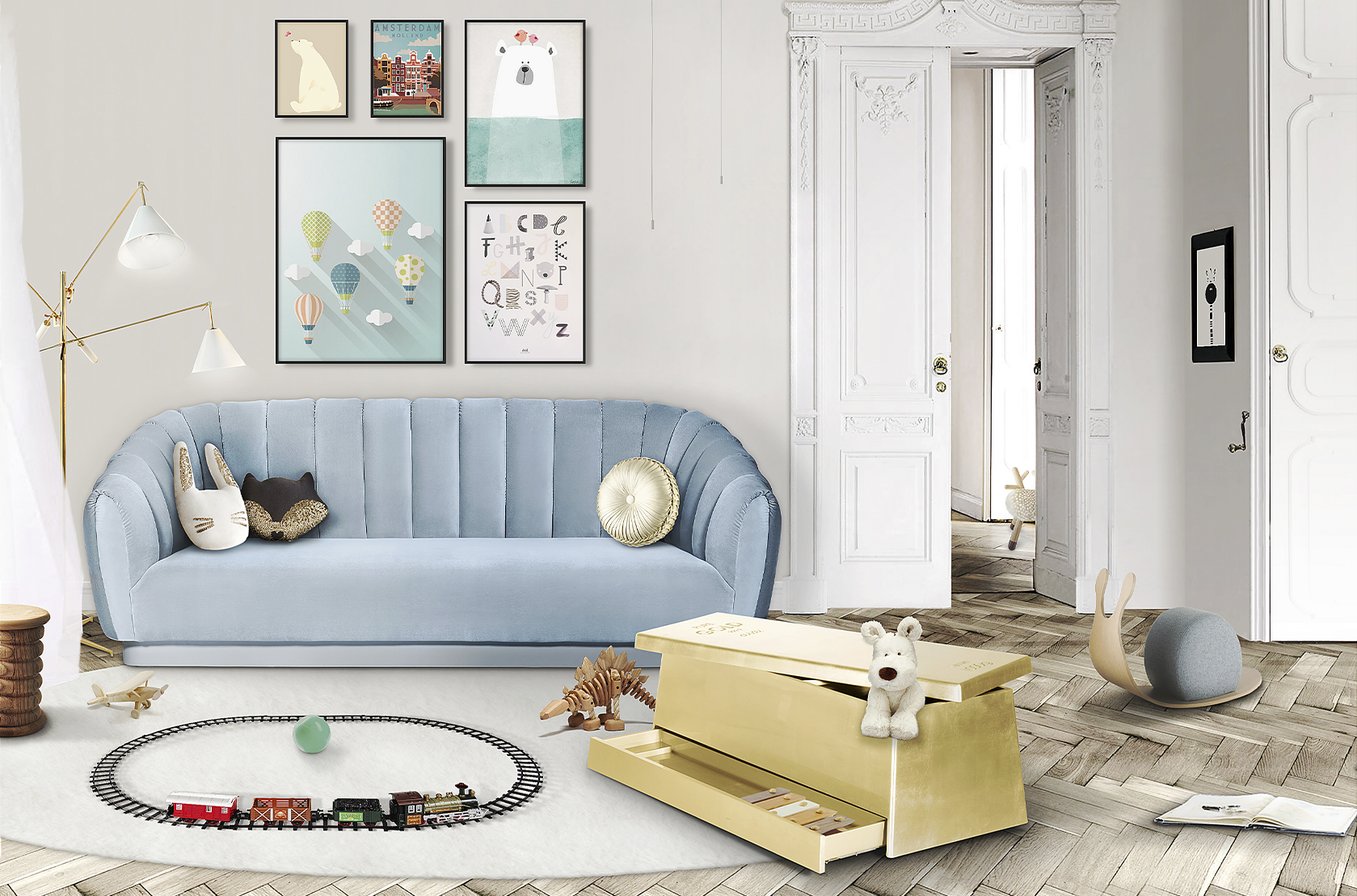 CIST332 Ящик для игрушек Золото Circu  - Вид №6