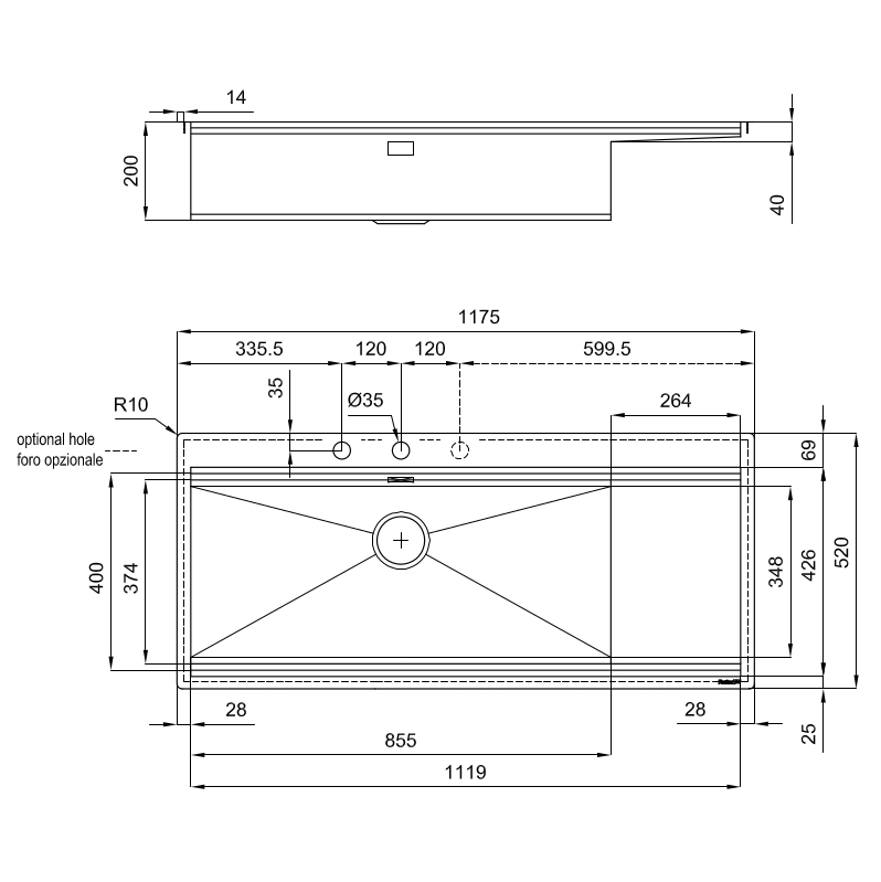 104305x Мойка Milanello workstation 1043 05x Fosterspa  - Вид №1
