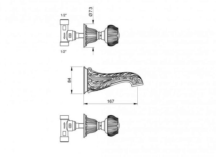 Bronces Mestre Смеситель для умывальника из хромированной латуни Versailles 230433.a030.50 - Вид №1