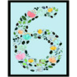 Цифра «6» самоклеящаяся 50x40 мм пенополиэтилен цвет глянцевый мультиколор