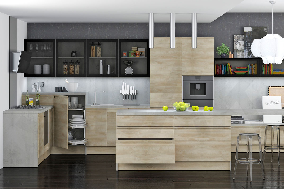 Ручки для кухонной мебели  Фрезеровка «Модерн горизонталь RF10» Мокко мелинга №192 SIDAK SIST3336-7437 - Вид №1