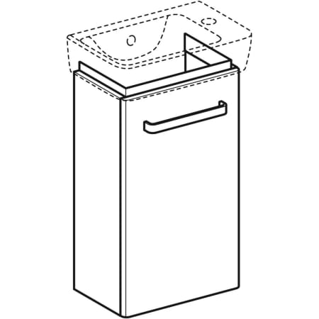 862041000 Шкафчик для раковины Geberit Renova Compact, с одной дверью, с укороченным вылетом Geberit  - Вид №1