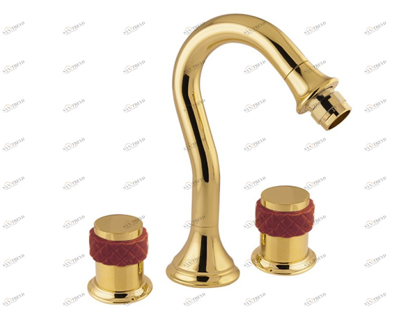 065521.R00.72 Биде с тремя отверстиями из красного фарфора Окисленная медь Mestre 