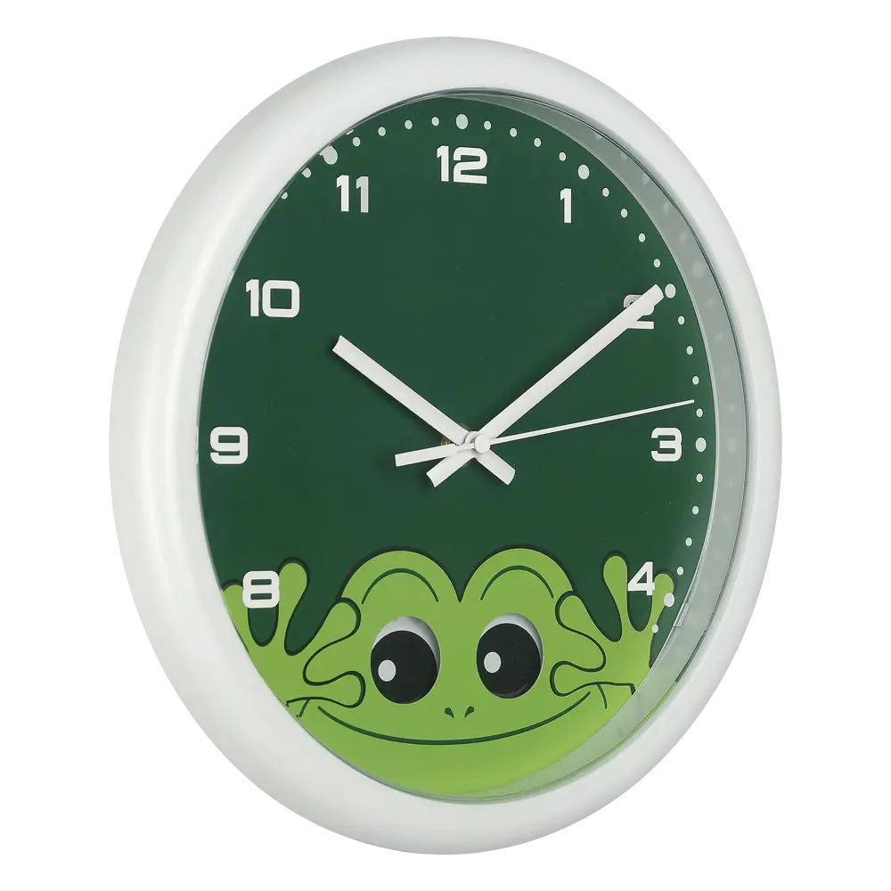 Часы настенные Troykatime Лягушка круглые пластик цвет бело-зеленый ø25 см Детские STLM-2046273 - Вид №2