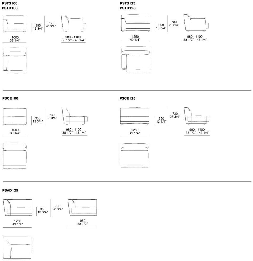 Poliform Модульный кожаный диван с шезлонгом Paris-seoul sun-id-1457245 - Вид №1