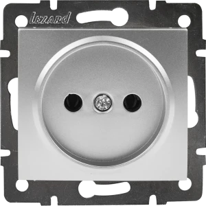 Розетка Lezard Karina без заземления цвет матовый серый