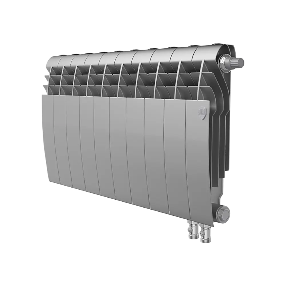 Радиатор секционный Royal Thermo Biliner RTBSSVR35010 350/87 10 секций нижнее правое подключение биметалл серый 82758208 STLM-2085156 - Вид №1