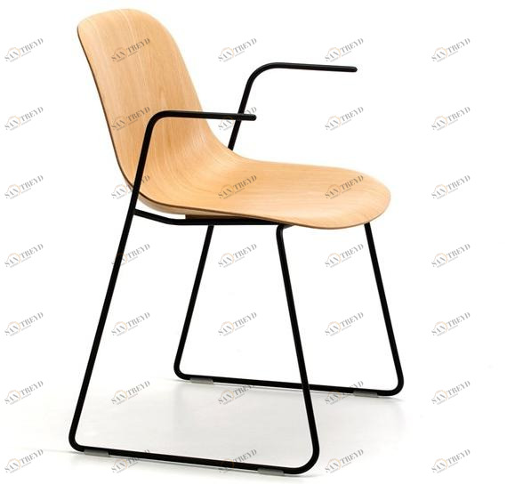 arrmet Стул на санках ясеня с подлокотниками Máni wood sun-id-1501436