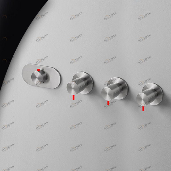 Термостат для душа матовая сталь с красной ручкой Toki Radomonte TKI56SCIL25